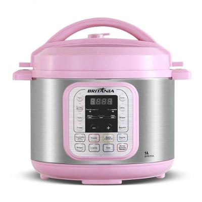 Panela de Pressão Elétrica Digital BPPE05 Antiaderente 5L 900W Rosa 110V Britânia