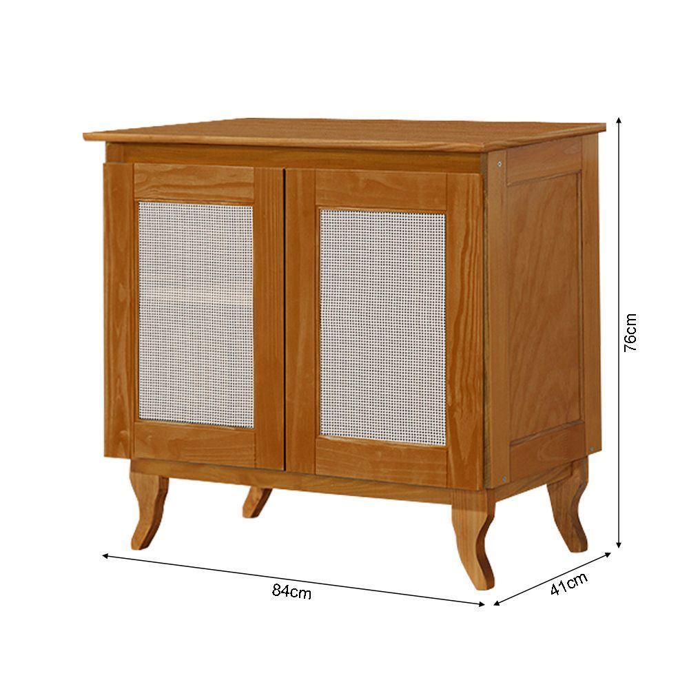 Cantinho Do Café Com 2 Portas Em Madeira Maciça E Tela Indiana - Castanho - 4