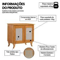 Cantinho Do Café Com 2 Portas Em Madeira Maciça E Tela Indiana - Imbuia - 3