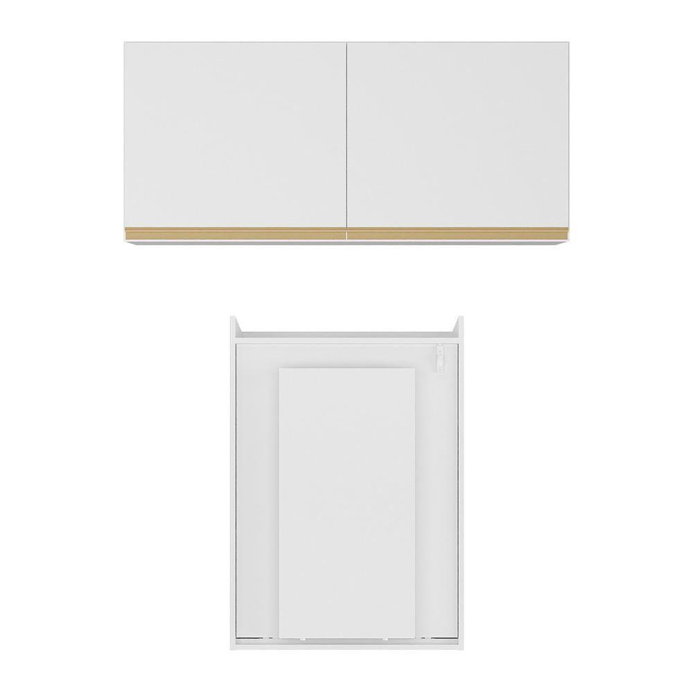 Conjunto Lavanderia Multiuso Armário E Mesa Dobrável Multimóveis Branco - 1