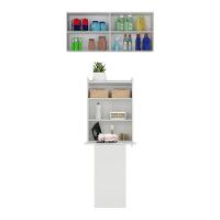 Conjunto Lavanderia Multiuso Armário E Mesa Dobrável Multimóveis Branco - 5