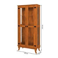 Conjunto Sala De Jantar Cristaleira Com Buffet 3 Portas Em Madeira Maciça Castanho