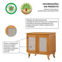 Buffet Salão De Beleza Em Madeira Maciça Deltan 2 Portas Em Telinha - Imbuia - 5