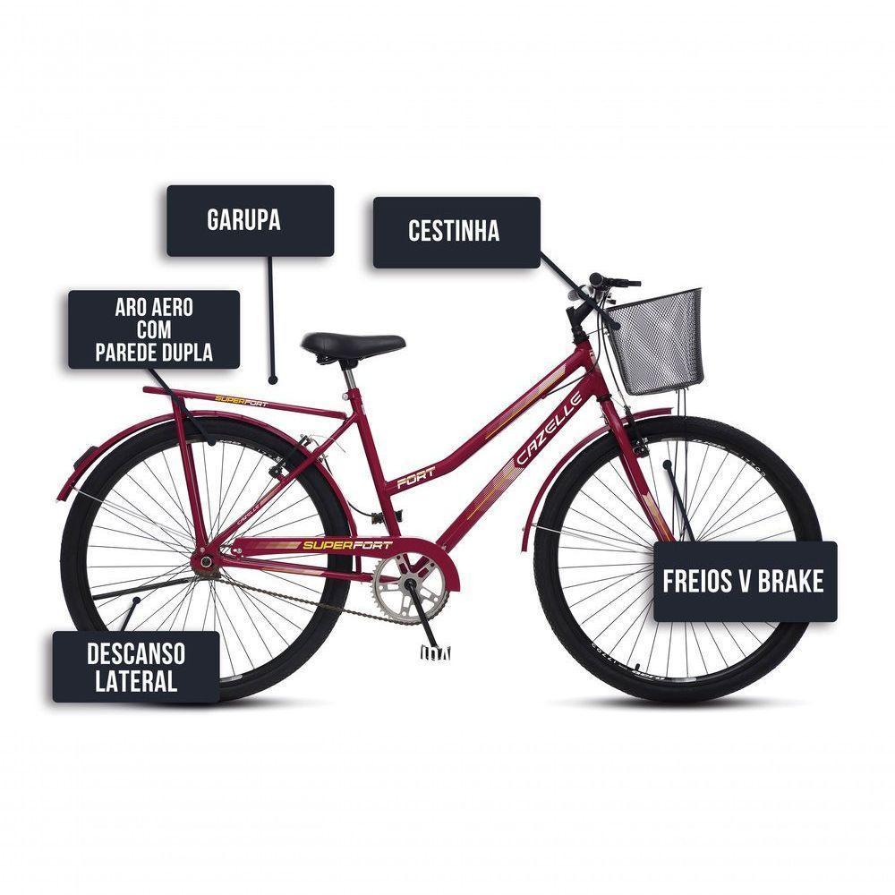 Bicicleta Transporte Aro 26 Colli Cazelle Fort Roxo - 5