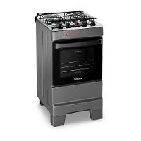 Fogão A Gás Mesa Inox Tampa De Vidro Forno 50L Esmaltec Ideal Top Titanium 4 Bocas Bivolt - 1