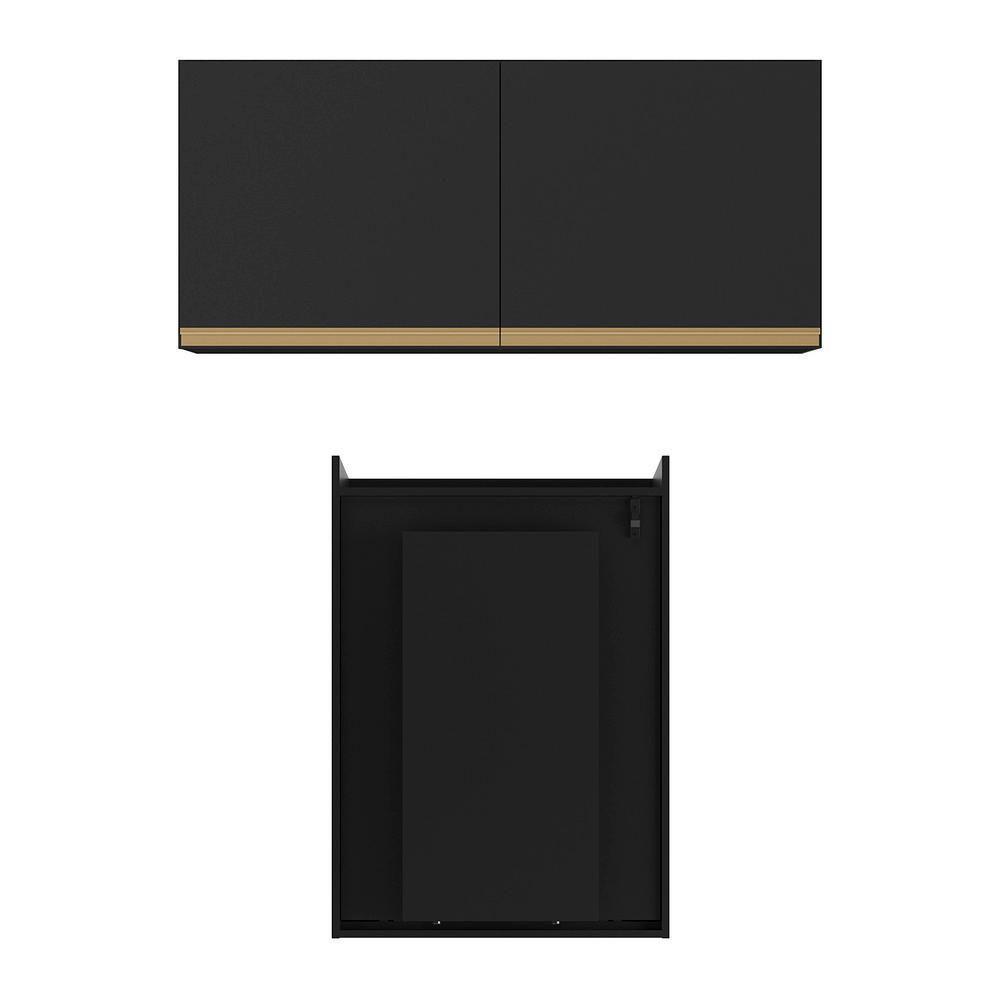 Conjunto Lavanderia Multiuso Armário E Mesa Dobrável Multimóveis Preto - 1