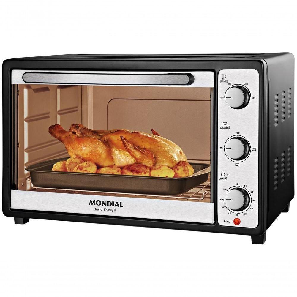 Forno Elétrico Mondial 52 Litros FRN52B 1800W Grand Family Ii Preto Inox 110V - 1