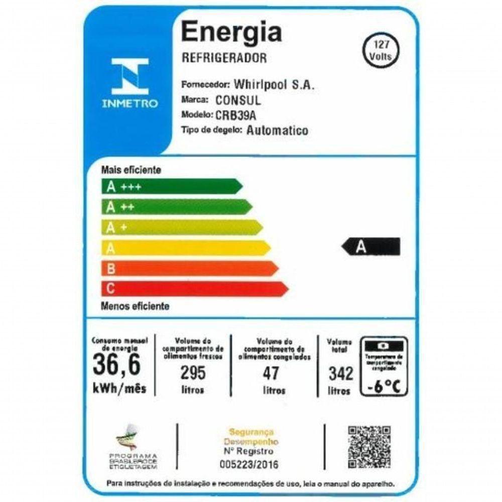 Geladeira Consul Frost Free 342 Litros Branca Com Gavetão Hortifruti CRB39AB 110V - 5