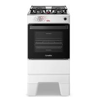 Fogão A Gás Mesa Inox Tampa De Vidro Forno 50L Esmaltec Ideal Master Branco 4 Bocas Bivolt - 2