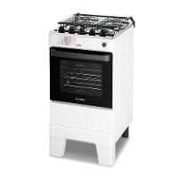 Fogão A Gás Mesa Inox Tampa De Vidro Forno 50L Esmaltec Ideal Master Branco 4 Bocas Bivolt - 3