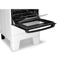 Fogão A Gás Mesa Inox Tampa De Vidro Forno 50L Esmaltec Ideal Master Branco 4 Bocas Bivolt