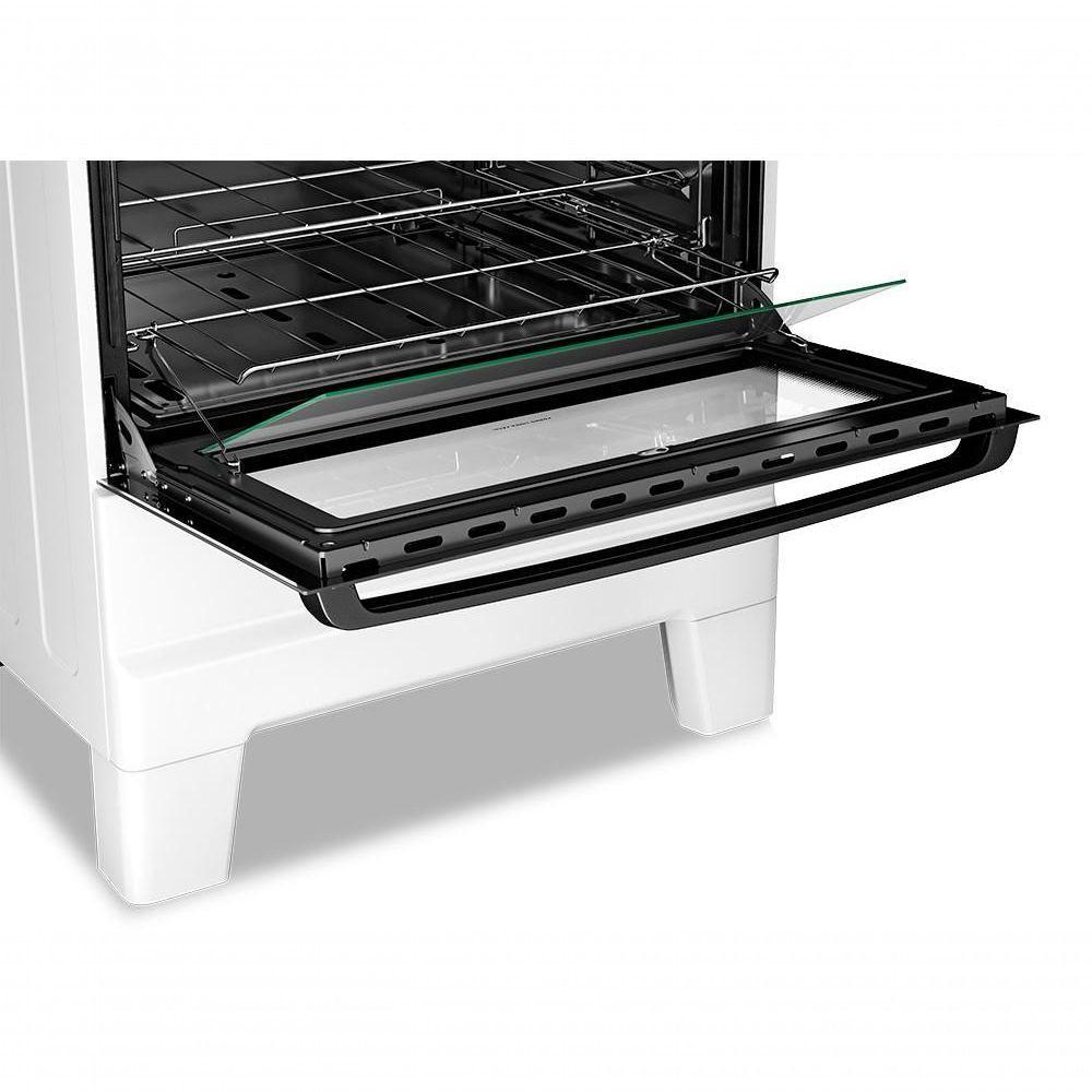 Fogão A Gás Mesa Inox Tampa De Vidro Forno 84L Esmaltec Ideal Master Branco 5 Bocas Bivolt - 5