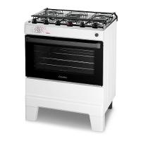 Fogão A Gás Mesa Inox Tampa De Vidro Forno 84L Esmaltec Ideal Master Branco 5 Bocas Bivolt - 3