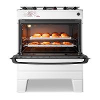 Fogão A Gás Mesa Inox Tampa De Vidro Forno 84L Esmaltec Ideal Master Branco 5 Bocas Bivolt - 7