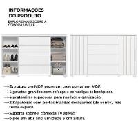 Cômoda Gaveteiro Organizador 4 Gavetas Vivace Branca - 2