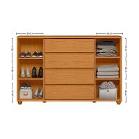 Cômoda Gaveteiro Organizador 4 Gavetas Vivace Cinamomo