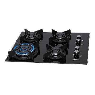 Cooktop a Gás Fischer 26297-57076 4 Bocas Vidro Temperado Tripla Chama Infinity Preto Bivolt