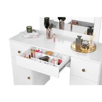 Cômoda Camarim Sonhos 121cm 5 Gavetas Com Espelho E Luminárias De Led Branco Sj Móveis E Decoração - 2