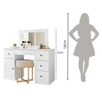 Cômoda Camarim Sonhos 121cm 5 Gavetas Com Espelho E Luminárias De Led Branco Sj Móveis E Decoração - 3