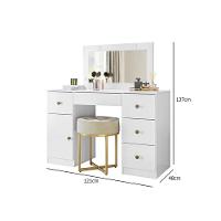 Cômoda Camarim Sonhos 121cm 5 Gavetas Com Espelho E Luminárias De Led Branco Sj Móveis E Decoração