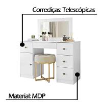 Cômoda Camarim Sonhos 121cm 5 Gavetas Com Espelho E Luminárias De Led Branco Sj Móveis E Decoração - 5