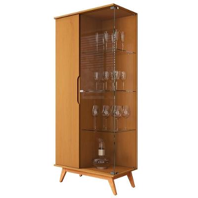 Cristaleira Tucumã 2 Portas Com Pés De Madeira Maciça Nature