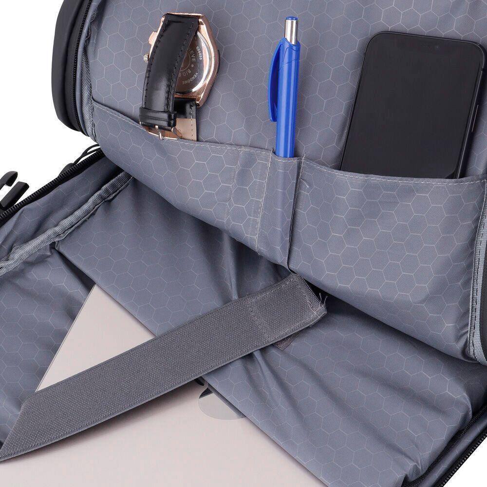 Mochila Executiva Impermeável Para Notebook 19l Com Alças Acolchoadas E Engate Para Mala - 8