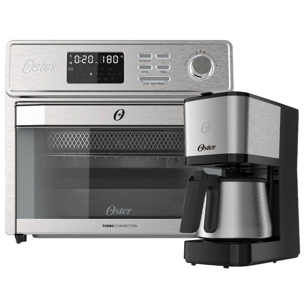 Kit Forno E Fryer 25L E Cafeteira Inox 1,2L Oster 110V - 1