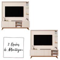 Home Estante Açaí 1.8 Com Led Sala Para Tv Até 75 Com Espelho Off White - 3