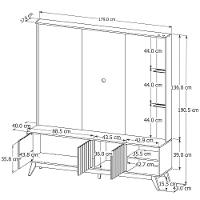 Home Estante Açaí 1.8 Com Led Sala Para Tv Até 75 Com Espelho Off White - 4