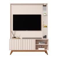 Home Estante Açaí 1.4 Led Sala Para Tv Até 60 Com Espelho Off White - 1