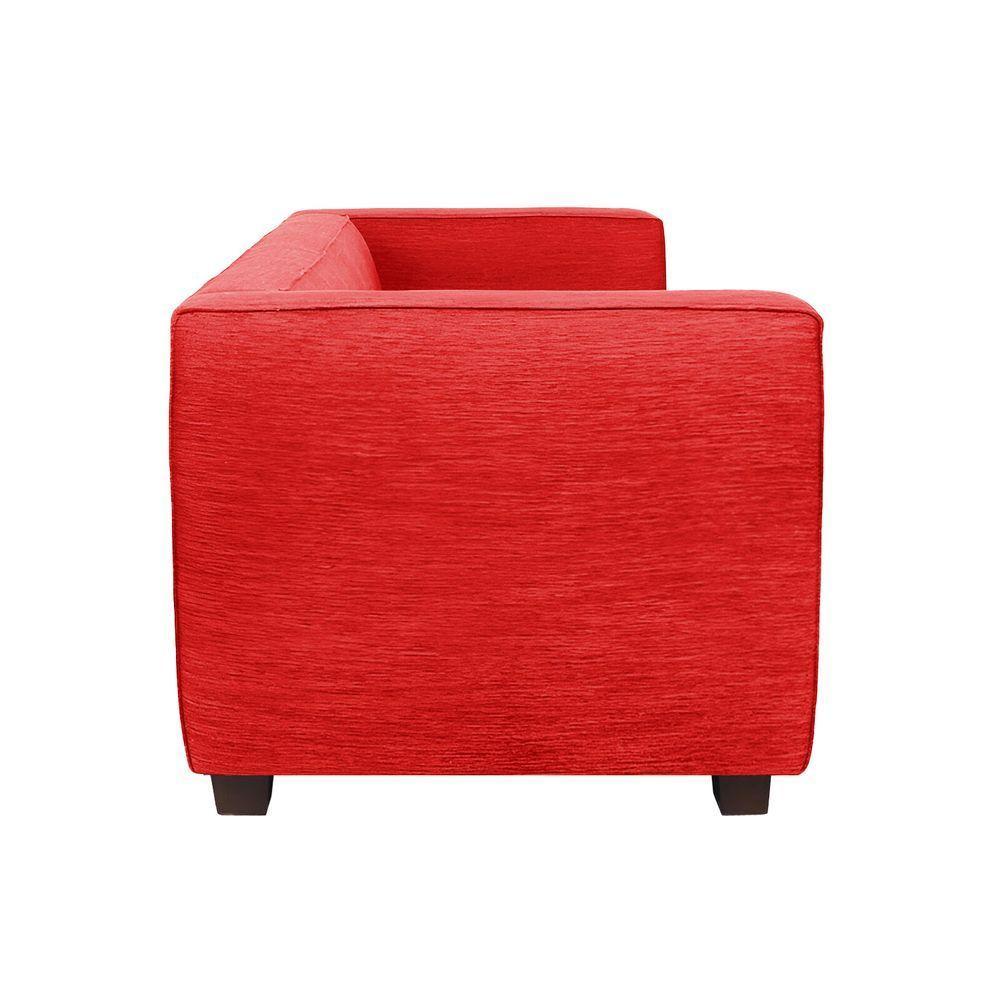 Sofá Namoradeira Amsterdam 1,40m Suede Vermelho - Inova Decorações - 3