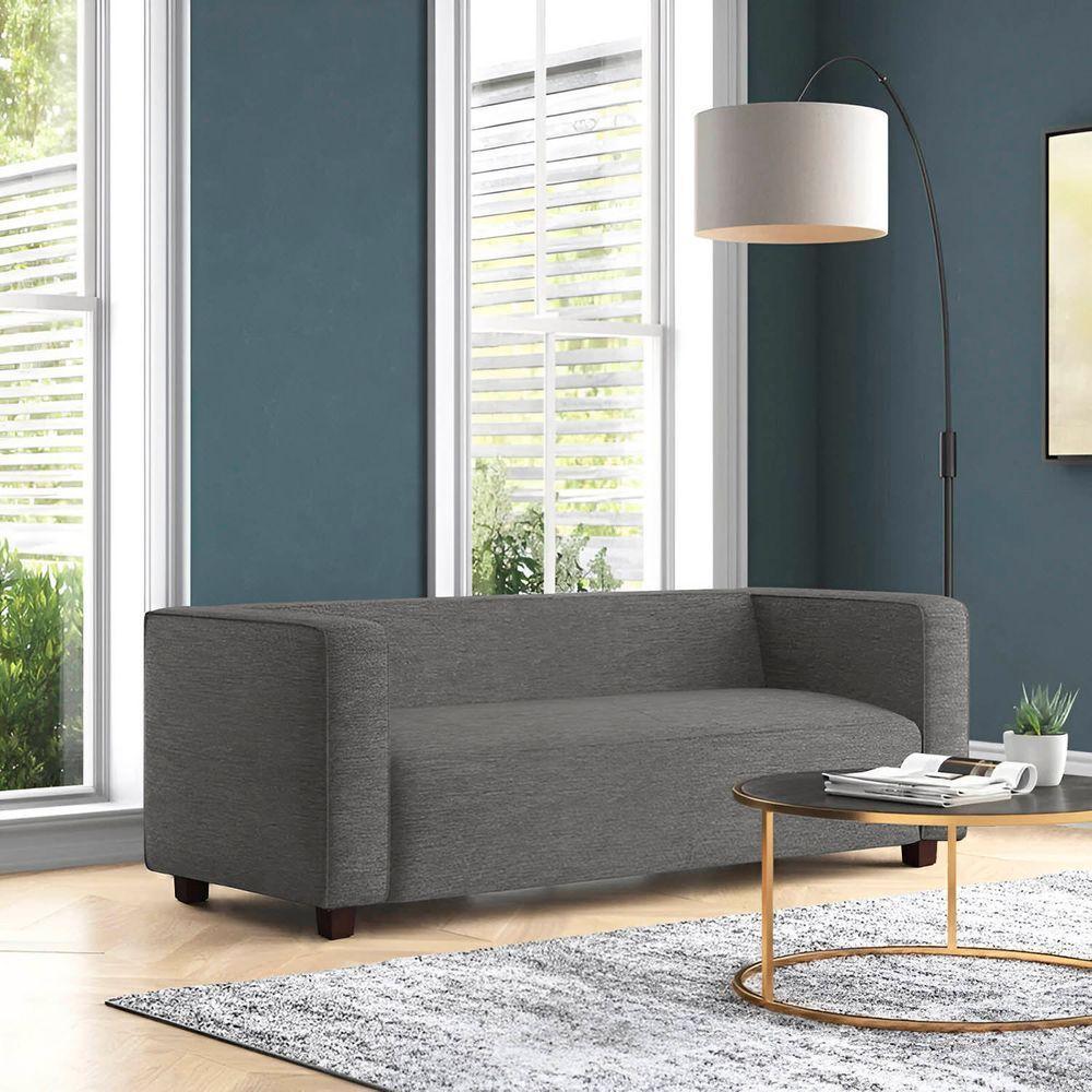 Sofá Namoradeira Amsterdam 1,40m Veludo Gafite - Inova Decorações - 1