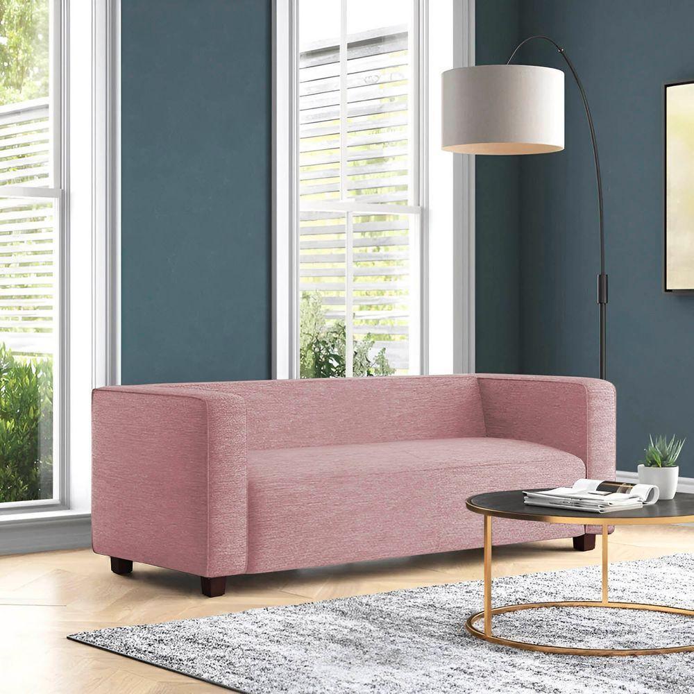 Sofá Namoradeira Amsterdam 1,40m Suede Rose - Inova Decorações - 1