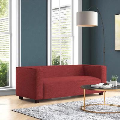 Sofá Namoradeira Amsterdam 1,40m Suede Bordo - Inova Decorações