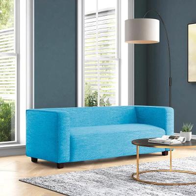 Sofá Namoradeira Amsterdam 1,40m Suede Azul Turquesa - Inova Decorações