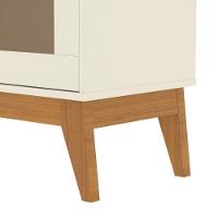 Rack Tv 65 Polegadas Com 2 Portas De Vidro Reflecta Lince - Off White E Cedro - 5