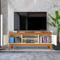 Rack Tv Ripado 50 Polegadas Com 2 Portas Monaco - Off White E Cedro - 7