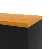 Rack Tv 75 Polegadas Com 2 Portas E Prateleira Riviera - Preto E Cedro