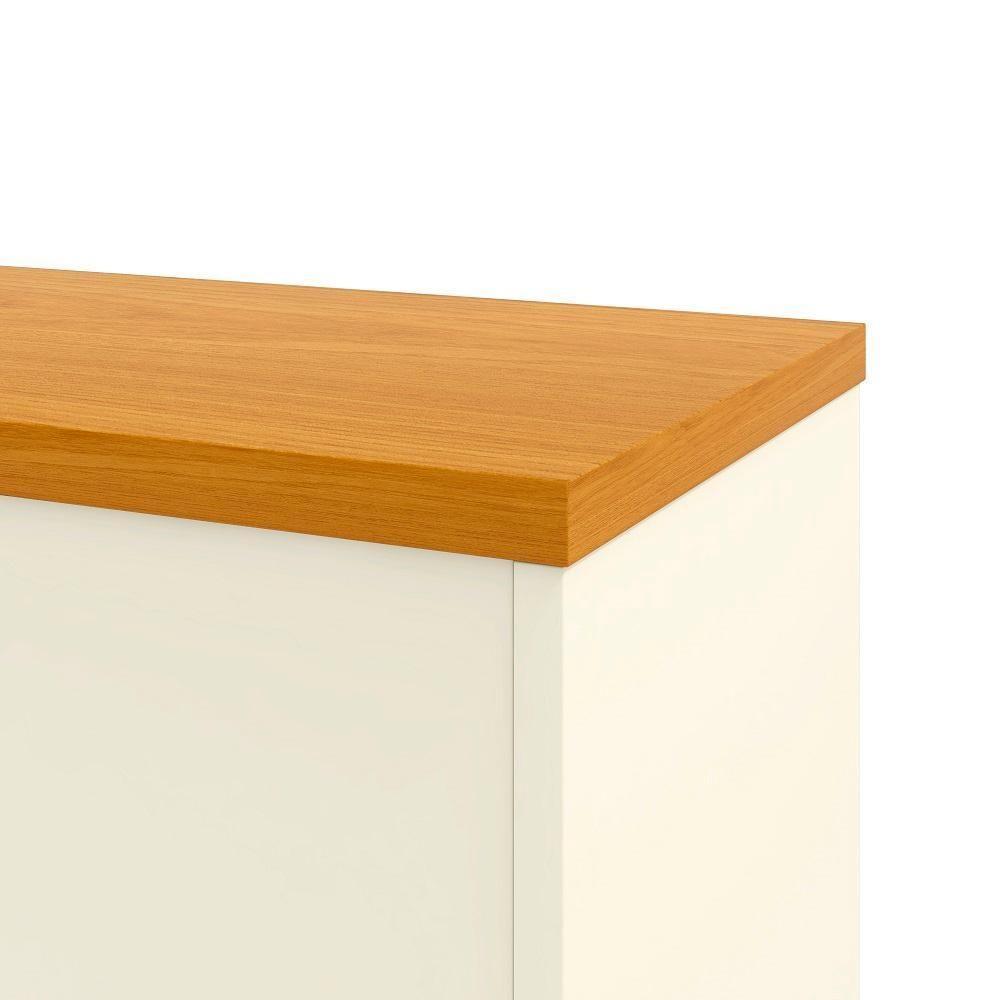 Rack Tv 75 Polegadas Com 2 Portas E Prateleira Riviera - Off White E Cedro - 4