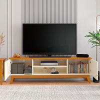 Rack Tv 75 Polegadas Com 2 Portas E Prateleira Riviera - Off White E Cedro - 8