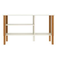 Rack Tv 43 Polegadas 90cm Com 3 Prateleiras Asteca - Off White E Cedro - 5