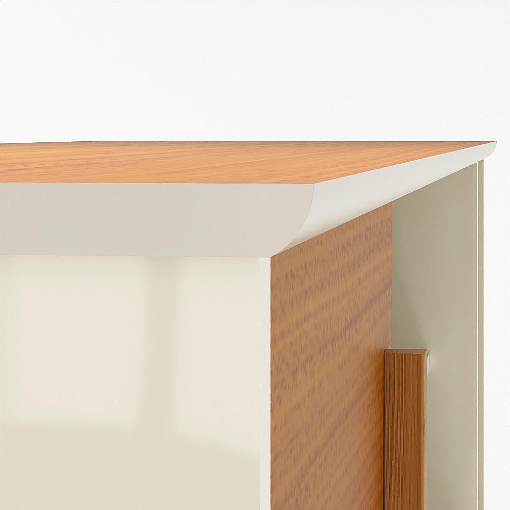 Rack Tv 55 Polegadas 1 Porta E Puxador De Madeira Arizona - Off White E Cedro - 4