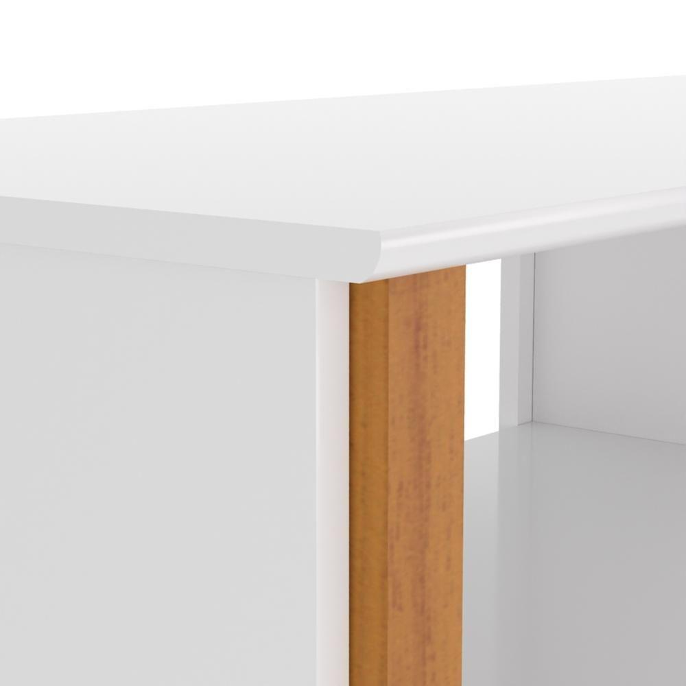 Rack Tv 43 Polegadas 90cm Com 3 Prateleiras Asteca - Branco E Cedro Branco E Cedro - 3