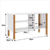 Rack Tv 43 Polegadas 90cm Com 3 Prateleiras Asteca - Branco E Cedro Branco E Cedro - 2