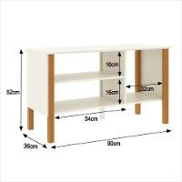Rack Tv 32 Polegadas Com 3 Prateleiras E Painel 90cm Asteca - Off White E Cedro - 3