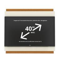 Rack Tv 32 Polegadas Com 3 Prateleiras E Painel 90cm Asteca - Off White E Cedro - 7