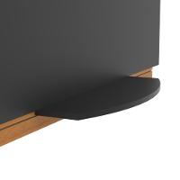 Rack Tv 32 Polegadas Com 3 Prateleiras E Painel 90cm Asteca - Preto E Cedro - 5