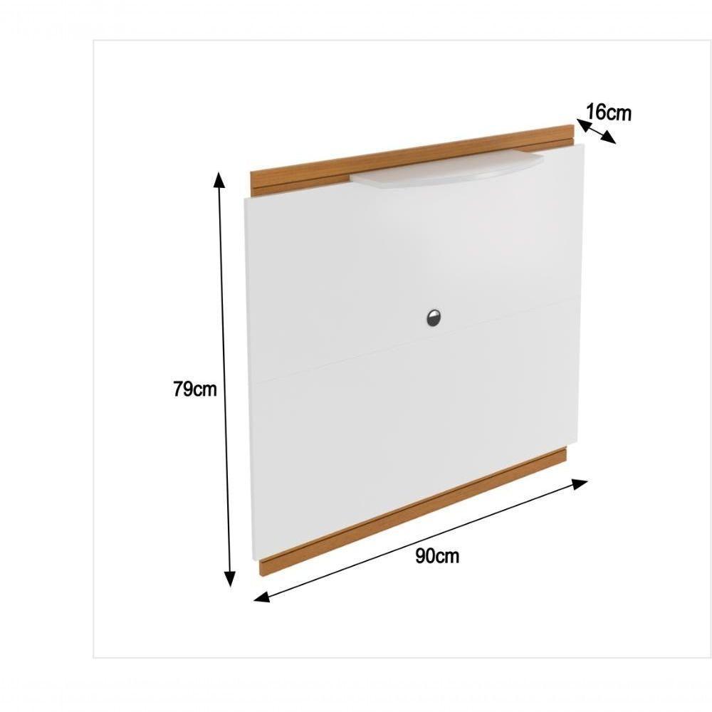 Rack Tv 32 Polegadas Com 3 Prateleiras E Painel 90cm Asteca - Branco E Cedro Branco E Cedro - 2