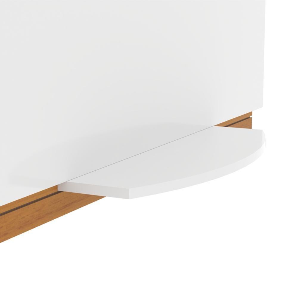 Rack Tv 32 Polegadas Com 3 Prateleiras E Painel 90cm Asteca - Branco E Cedro Branco E Cedro - 5